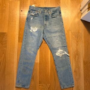 Levi's Classic Blue Ripped 501 Jeans